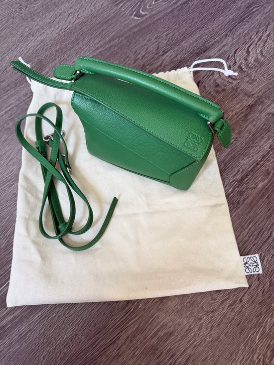 Loewe Handbags - Loewe Green Leather Puzzle Mini Crossbody